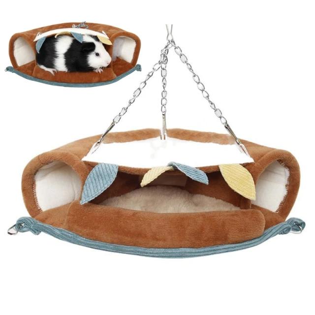 Ninho Quente para Hamster: Tenda de Pelúcia Aconchegante e Suspensa para Inverno e Conforto em Gaiolas e Galpões