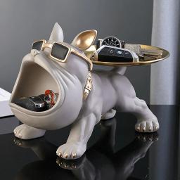 30cm decoração de casa estatueta bulldog estátua do cão caixa armazenamento ornamento animal resina artesanato arte escultura estatueta casa filhote de cachorro escultura - Image 2