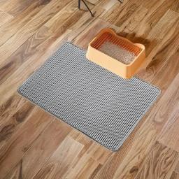 Almofada de areia de camada dupla impermeável para caixa de gato, sandbox antiderrapante, tapete grande para gatos, 70X120cm - Image 5