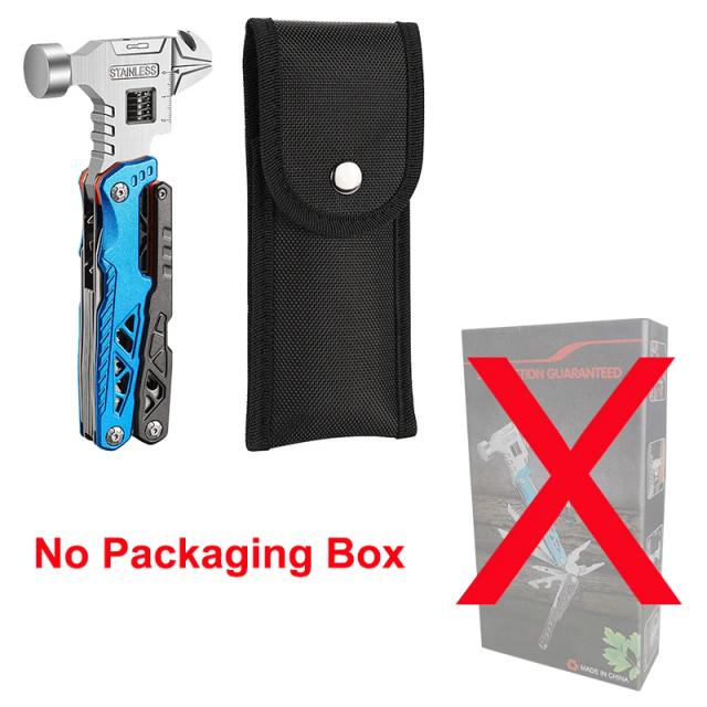Multitool de Sobrevivência Tática 14 em 1: Ferramentas Portáteis para Camping com Martelo, Chave Ajustável e Alicate de Emergência
