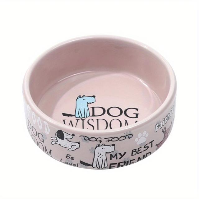 Bowl de Cerâmica Cartoon para Pets: Alimentador Lento Elevado para Gatos e Filhotes de Cachorro