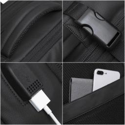 Bange mochila de viagem masculina, mochila escolar expansível com usb, grande capacidade 17.3, laptop, à prova d'água, moda - Image 5