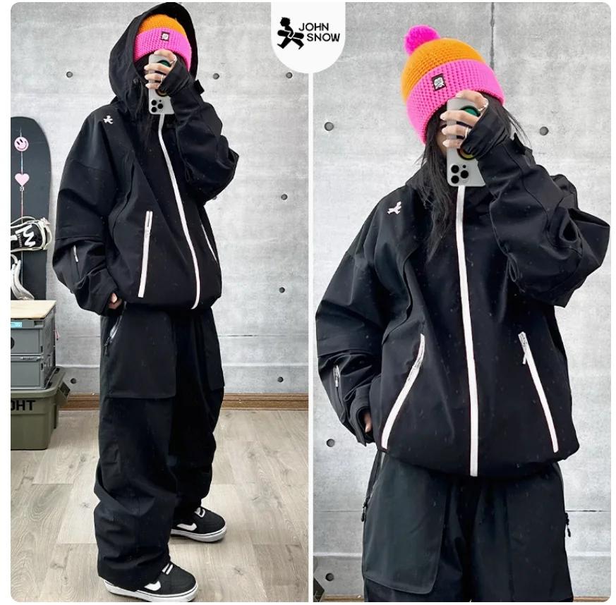 John snow roupas de esqui de inverno para homens e mulheres, à prova d'água, respirável, quente, esqui, snowboard, jaquetas e calças ao ar livre, ternos de neve - Image 1