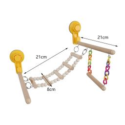 Ventosa de madeira poleiro brinquedo pássaro cercadinho pássaro janela banho carro viagem poleiro brinquedos para ardósitos periquito lovebird papagaio cockatiel - Image 6