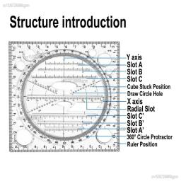 Régua de modelo de desenho multifuncional, ferramenta de medição, design de arte, elipse geométrica, matemática - Image 3