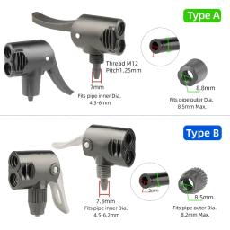 Adaptador de bico para bomba de piso de bicicleta, conversor de cabeça dupla de plástico schrader/presta para mtb, bicicleta de estrada, scooter, inflação de bola - Image 4