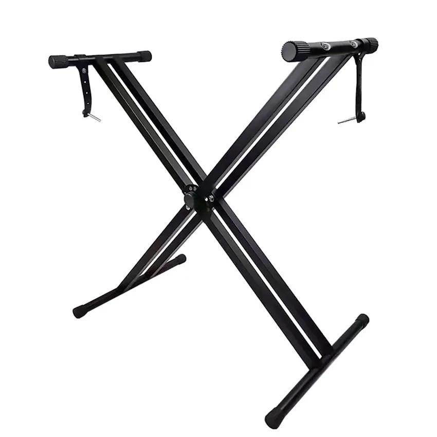 HY-X4 suporte de piano ajustável universal metal tubo duplo piano rack teclado instrumento suporte suporte acessórios - Image 6