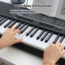 Biun-Teclado Eletrônico Portátil, 61 Teclas, Modo de Teclado Duplo, Piano Musical para Iniciantes, 70 Canções de Ensino, 200 Tons - Image 4