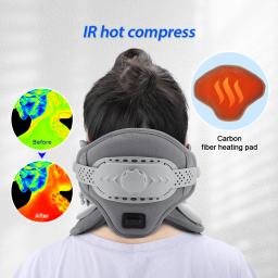 Suporte de pescoço para órtese Colar cervical ajustável Corretor de postura fixável Alinhamento da coluna vertebral de tração, cinta de alongamento - Image 3