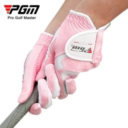 Luvas de golfe PGM Tecido de microfibra para bola de golfe feminino com luvas antiderrapantes de partículas - Image 1