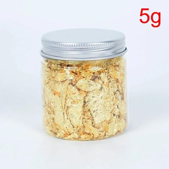 Arte e Decoração: 3/5G de Ouro, Prata e Bronze em Papel Irregular, Adesivos e Flocos de Glitter para Resina e Vela Artesanal