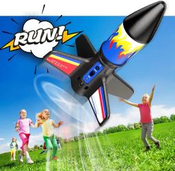 Lançador de foguetes elétricos para crianças, exploração espacial, foguete com paraquedas, kit de foguete modelo ao ar livre para crianças, novo - Image 2