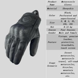 Luvas da motocicleta das mulheres dos homens moto couro ciclismo luva moto atv motor s 3xl proteção de bicicleta quatro estações primavera outono - Image 6
