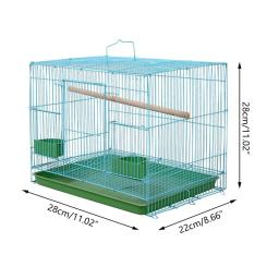 Gaiola pequena retangular fio D0AD para pássaros pequenos canários Rekord equipado com vara pé para pássaros 2 - Image 6