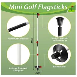 Vara de bandeira de golfe prática colocando vara de bandeira verde para quintal pólo de golfe pino mastro portátil design de 2 seções - Image 4