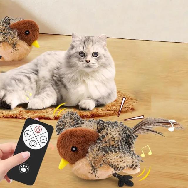 Brinquedo Interativo de Pássaro Flutuante para Gatos com Controle Remoto e USB para Estimular Instintos de Caça