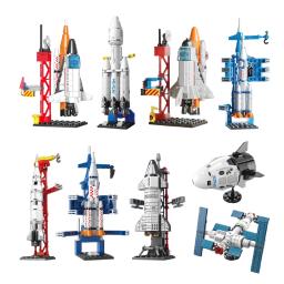 Mini aeroespacial tripulado foguete modelo blocos de construção, estação espacial, arquitetura urbana, brinquedos infantis, compatível com lego, novo - Image 1