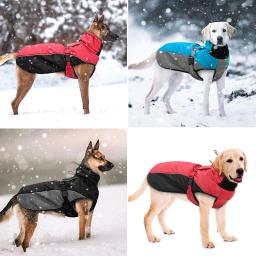 Jaqueta reflexiva impermeável e à prova de vento para cães, casaco macio para cachorro grande, casacos ajustáveis para cães médios e grandes, roupas Pitbull, inverno - Image 5