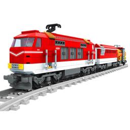 Ausini-Cidade Trem Modelo Blocos De Construção, vagão, transporte de carga, passageiro Estação Ferroviária, trilho Faixas, Locomotiva Construção Brinquedos - Image 2