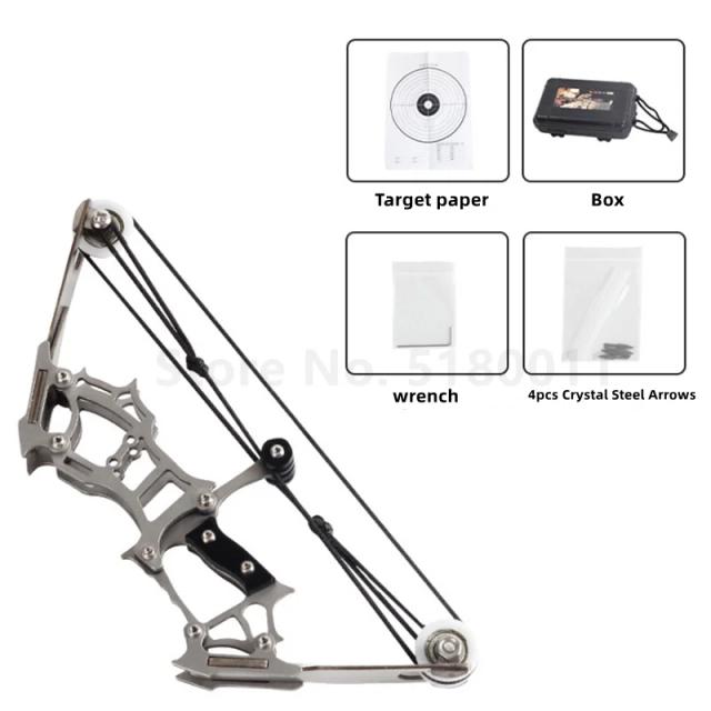 Besta de Aço Inoxidável para Crianças - Conjunto Arco Metálico Mini Cross Bow para Caça e Aventura