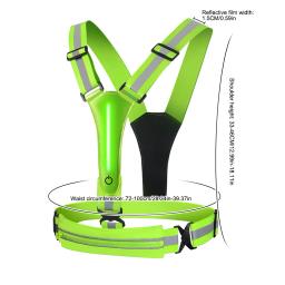 Colete Refletivo LED para Noite, Correias ajustáveis, Colete de segurança para ciclismo, USB Recarregável, 3 modos de luz - Image 6