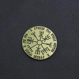 Numeração Moeda Bússola Viking, Coleção de Moedas Nordic Vegvisir, Staves Runa Mágica, Ornamento Lembrança Talismã - Image 2