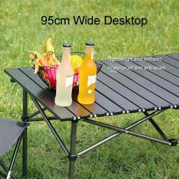 Mesa De Rolo De Ovo De Alumínio Para Acampamento Ao Ar Livre, Mesas Dobráveis De Piquenique Portátil, Extensível Desk Corner, Acessórios De Pesca - Image 5