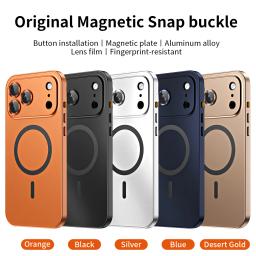 Moldura de metal caso de telefone para iphone 17 12 14 15 16 13 pro max 16 15 plus 17 ar luxo alumínio magnético pc painel traseiro capa do telefone - Image 6