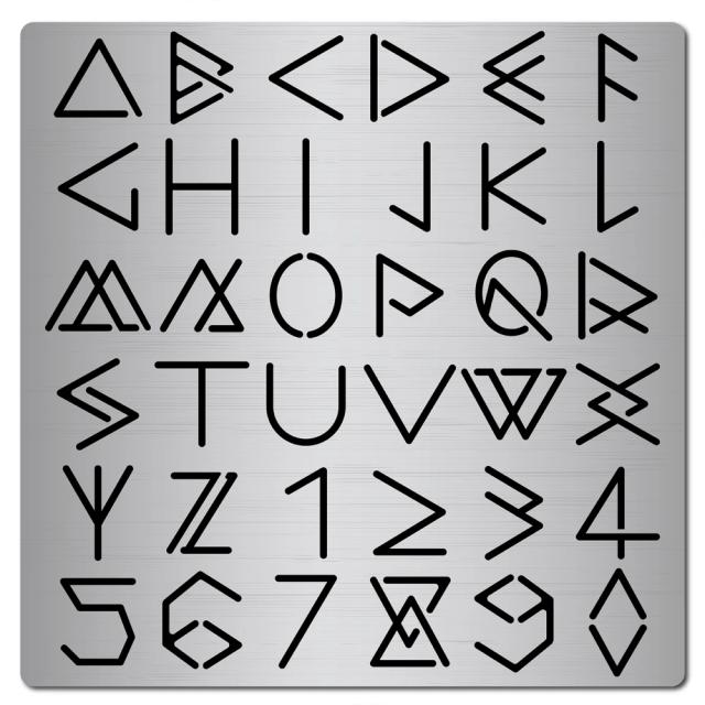 Fonte Gótica Antiga: Modelo Estêncil para Pintura em Madeira e Queima Pirográfica com Letras em Runas e Alfabeto Inglês