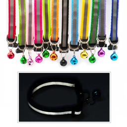 2 pcs/pacote 12 cores reflexivo ajustável gatos e pequenos cães coleiras com sinos suprimentos para animais de estimação - Image 6