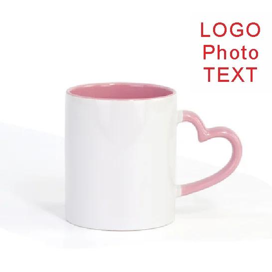 Caneca cerâmica personalizada em forma de coração, faça você mesmo, 350ml, 12oz, estampa personalizada, imagem, logotipo, foto - Image 1