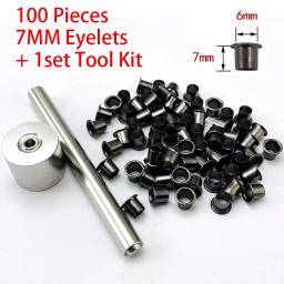 Kydex-Ferramentas de instalação do prego do coldre, ilhós rebites, pregos de bronze preto, 1 conjunto, 100pcs rebites - Image 4
