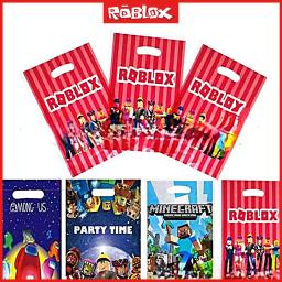 Desenhos animados digitais impressos sacos de plástico doces para crianças, compras Eco sacolas, embalagem de presente, 20 festa de aniversário, jogo, Roblox, novo - Image 1