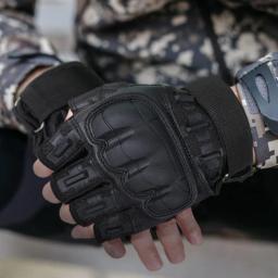 Outooor-luvas táticas sem dedos para homens, casca dura, engrenagem esportiva, paintball, airsoft, caça, combate, equitação, caminhadas, ciclismo, antiderrapante - Image 2