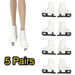 NK-Patins de gelo oficiais para boneca Barbie, sapatos, equipamento de patinação, acessórios Dollhouse, miniaturesToy, 5 pares - Image 1