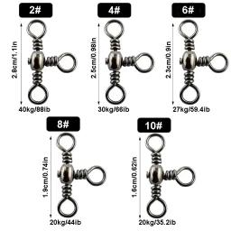 50 pçs/saco acessórios de pesca preto níquel chapeamento conector de três pinos t-swivel sub-linha divisor de pesca ao ar livre anelazi - Image 2