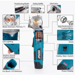 Máquina De Corte Elétrica De Tubo De Tesoura Redonda, Tecido De Tecido De Pano, Kit De Máquina De Corte De Alta Velocidade, Ferramentas De Bateria DIY, Bosch, 12V - Image 4