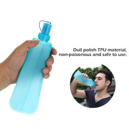 Garrafa de água macia dobrável TPU, Esportes ao ar livre, Bolsa de água dobrável, Corrida Camping Caminhadas, 250 ml, 500ml - Image 1