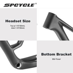 Spcycle M08 T1000 Quadro MTB de Carbono 29er Viagem 110mm BSA 73mm Ângulo do tubo principal 67 °   Quadro de carbono para mountain bike com geometria moderna 29 - Image 5