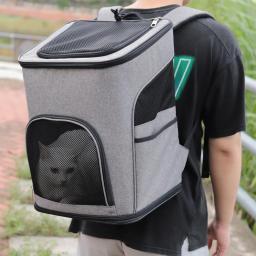 Gato do animal de estimação mochilas viagem portátil dobrável pet duplo ombro saco para cães pequenos gatos respirável suprimentos de transporte para animais de estimação - Image 1