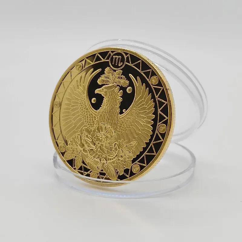 Conjunto de Moedas Comemorativas Banhadas a Ouro Zodiac, Coleção Artesanato Presente, Doze Constelações, Moedas Comemorativas Criativas, Decoração - Image 5