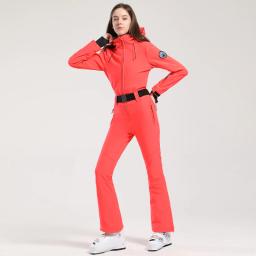Gsou neve terno de esqui à prova de vento de uma peça para mulher snowsuit roupas impermeáveis esportes montanha, feminino, conjuntos de esqui novo inverno - Image 4