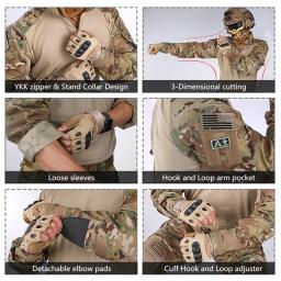 IDOGEAR-Roupas de Caça Multi Camuflagem, Camisa Tática Gen3, Esporte de Combate, Roupas Paintball, 3101 - Image 4