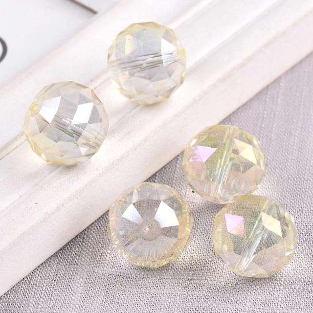Contas de Vidro de Cristal Coloridas, Redondas e Facetadas para DIY – Conjunto com 5 Peças de 20mm para Fazer Jóias Artesanais