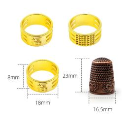 Metal Copper Sewing Thimble, protetor de dedo ajustável, dedo escudo anel, ferramentas DIY Quilting - Image 5