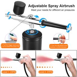 Aerógrafo para unhas com compressor, escova de ar portátil com compressor para unhas, arte, bolo, pintura, artesanato, aerógrafo para arte em unhas - Image 3