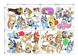 Auto-adesivo Bluey série adesivo de parede, Cartoon Anime, TV, Decoração de quarto infantil, adesivos - Image 5