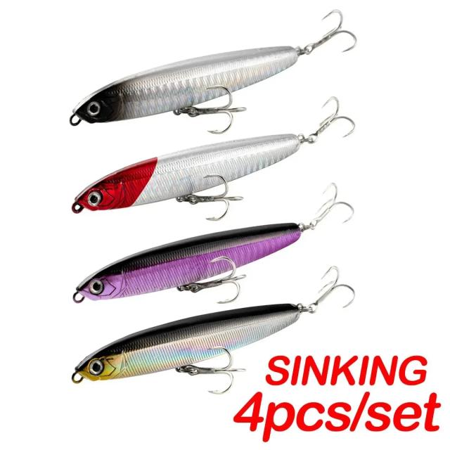 Lápis Afundando 10cm 24g Isca de Pesca de Água Salgada para Corrico 4 Peças