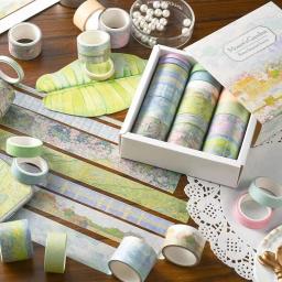 20 rolos Washi Fita Adesivos Diy Decorativa Washie Paisagem Vintage Aquarela Scrapbooking Masking Tapes Material Escolar - Image 6