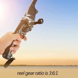 Vara de pesca dobrável portátil do mar da carpa, telescópico, dobramento, ultra duro, atração Polo, combinação do carretel, 1 corpo com linha equipamento, 134cm - Image 4